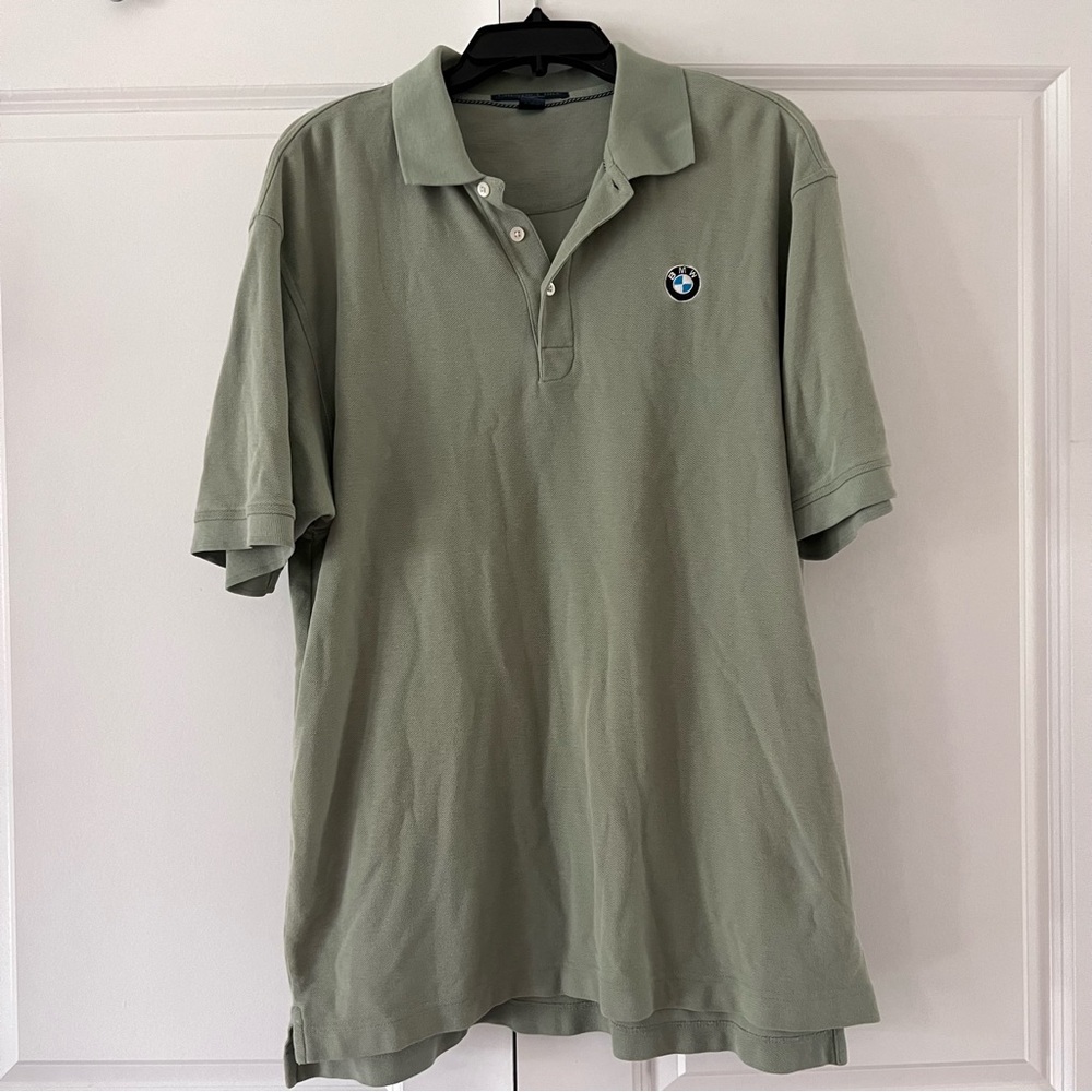 BMW Chestnut Hill Performance Olive Green BMW Logo Polo Shirt Men's Large